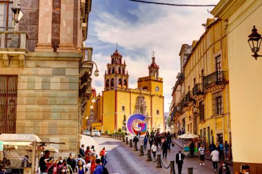 Guanajuato, Mexico - January 2022 : Historical center in sunny weather