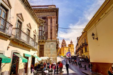 Guanajuato, Mexico - January 2022 : Historical center in sunny weather