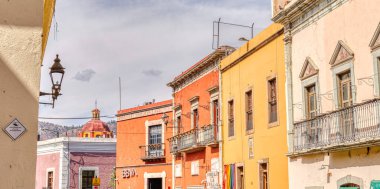 Guanajuato, Mexico - January 2022 : Historical center in sunny weather