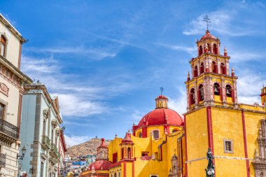 Guanajuato, Mexico - January 2022 : Historical center in sunny weather