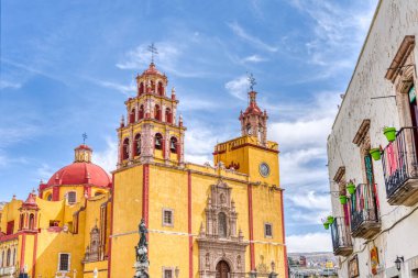 Guanajuato, Mexico - January 2022 : Historical center in sunny weather