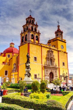 Guanajuato, Mexico - January 2022 : Historical center in sunny weather