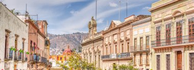 Guanajuato, Mexico - January 2022 : Historical center in sunny weather