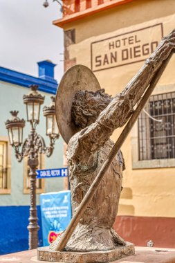Guanajuato, Mexico - January 2022 : Historical center in sunny weather
