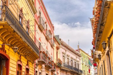 Guanajuato, Mexico - January 2022 : Historical center in sunny weather