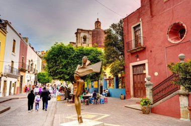 Guanajuato, Mexico - January 2022 : Historical center in sunny weather