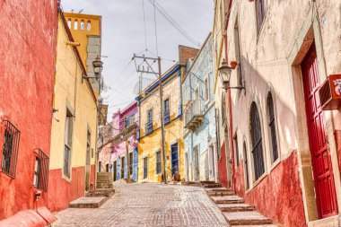 Guanajuato, Mexico - January 2022 : Historical center in sunny weather