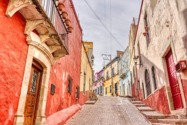 Guanajuato, Mexico - January 2022 : Historical center in sunny weather