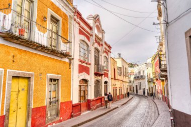 Guanajuato, Mexico - January 2022 : Historical center in sunny weather