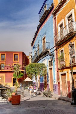 Guanajuato, Mexico - January 2022 : Historical center in sunny weather