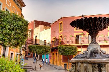 Guanajuato, Mexico - January 2022 : Historical center in sunny weather