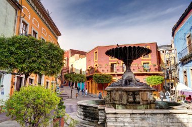 Guanajuato, Mexico - January 2022 : Historical center in sunny weather