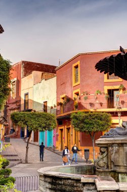 Guanajuato, Mexico - January 2022 : Historical center in sunny weather