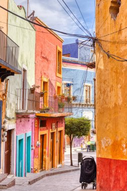 Guanajuato, Mexico - January 2022 : Historical center in sunny weather