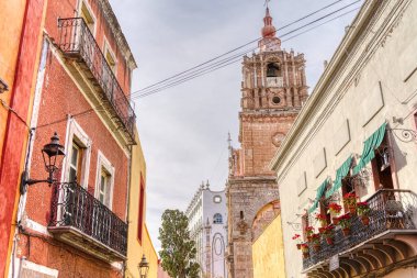 Guanajuato, Mexico - January 2022 : Historical center in sunny weather