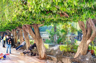 Guanajuato, Mexico - January 2022 : Historical center in sunny weather