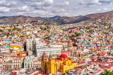 Guanajuato, Mexico - January 2022 : Historical center in sunny weather