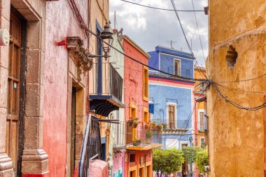 Guanajuato, Mexico - January 2022 : Historical center in sunny weather