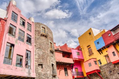 Guanajuato, Mexico - January 2022 : Historical center in sunny weather