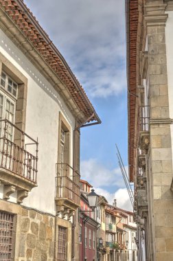 Guimaraes, Portugal - June 2021 : Historical center in sunny weather