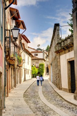Guimaraes, Portugal - June 2021 : Historical center in sunny weather
