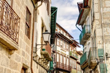 Guimaraes, Portugal - June 2021 : Historical center in sunny weather