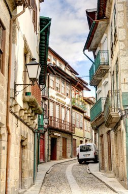 Guimaraes, Portugal - June 2021 : Historical center in sunny weather