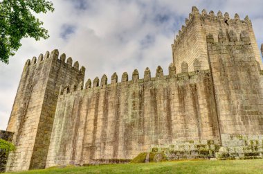 Guimaraes, Portugal - June 2021 : Historical center in sunny weather