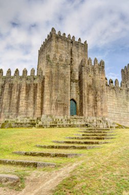 Guimaraes, Portugal - June 2021 : Historical center in sunny weather