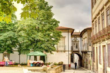 Guimaraes, Portugal - June 2021 : Historical center in sunny weather
