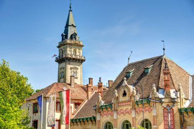Hodmezovasarhely, Hungary - May 2022 : Historical center in sunny weather           