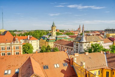 Hodmezovasarhely, Hungary - May 2022 : Historical center in sunny weather           