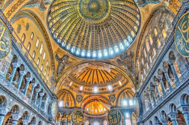 interior of Hagia Sophia Mosque, 29 July , 2011: Turkey / Istanbul . 