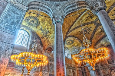 interior of Hagia Sophia Mosque, 29 July , 2011: Turkey / Istanbul . 