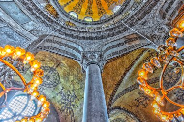 interior of Hagia Sophia Mosque, 29 July , 2011: Turkey / Istanbul . 
