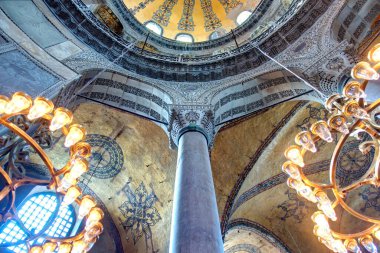 interior of Hagia Sophia Mosque, 29 July , 2011: Turkey / Istanbul . 