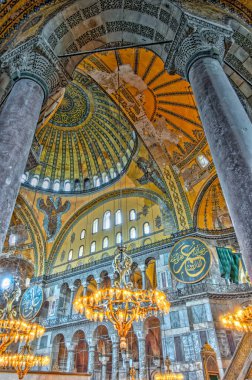 interior of Hagia Sophia Mosque, 29 July , 2011: Turkey / Istanbul . 