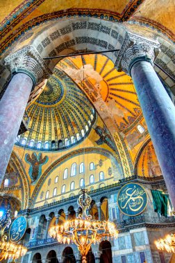 interior of Hagia Sophia Mosque, 29 July , 2011: Turkey / Istanbul . 