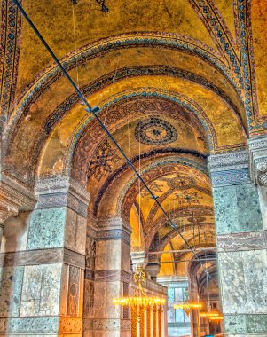 interior of Hagia Sophia Mosque, 29 July , 2011: Turkey / Istanbul . 
