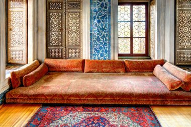 ISTANBUL, TURKEY - JULY 22, 2019: Interior of Topkapi Palace, Istanbul