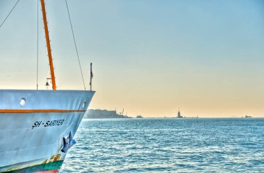 Beautiful view of Istanbul from boat, Turkey