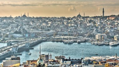 Sunset over the Bosphorus, Istanbul, Turkey