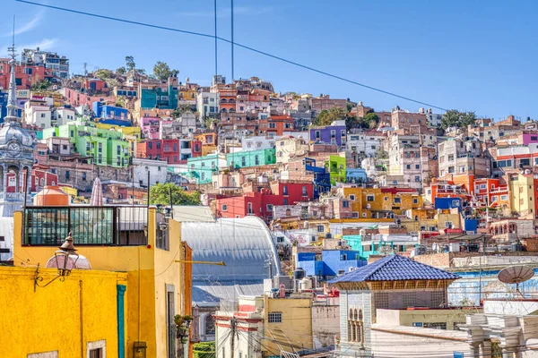 Guanajuato, Mexico - January 2022 : Historical center in sunny weather
