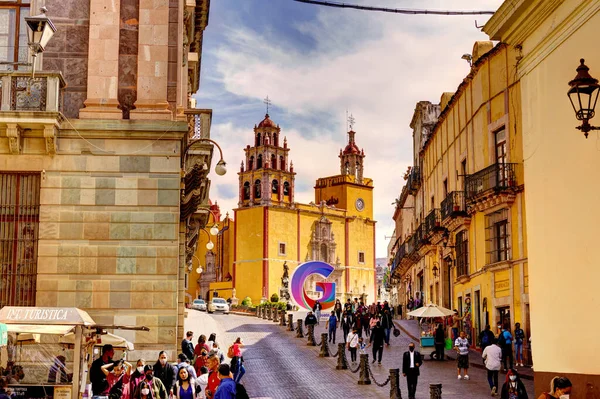 Guanajuato, Mexico - January 2022 : Historical center in sunny weather