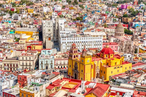 Guanajuato, Mexico - January 2022 : Historical center in sunny weather