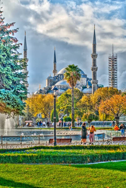 Morning View Fountain Square Hagia Sophia Mosque Blue Mosque Istanbul — Stockfoto