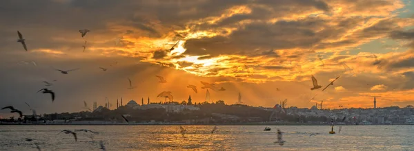 Вид Закат Стамбула Турция — стоковое фото