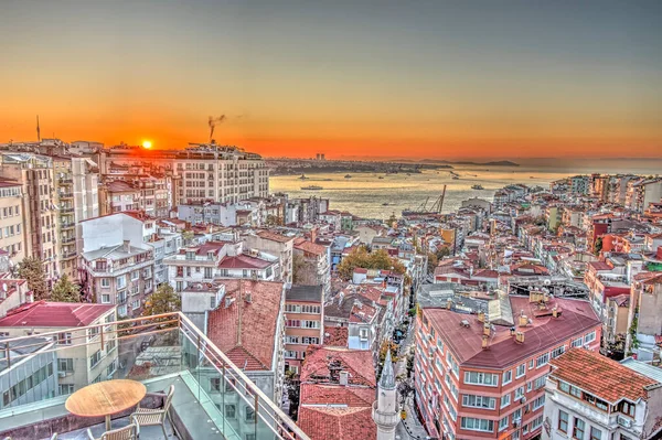 Όμορφη Θέα Ηλιοβασίλεμα Της Κωνσταντινούπολης Τουρκία — Φωτογραφία Αρχείου