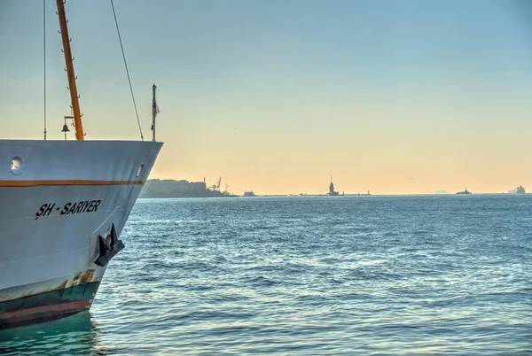 Beautiful Sunset View Istanbul Boat Turkey —  Fotos de Stock