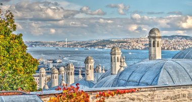 Istanbul, Turkey-circa may, 2018. aerial view of Istanbul, Golden Horn